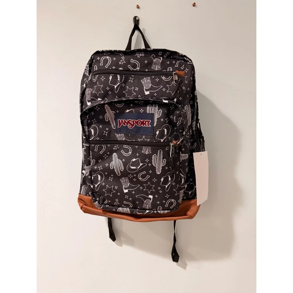 JanSport Cool Student Backpack Black Western Cactus Print JS0A2SDDA0F New 34L